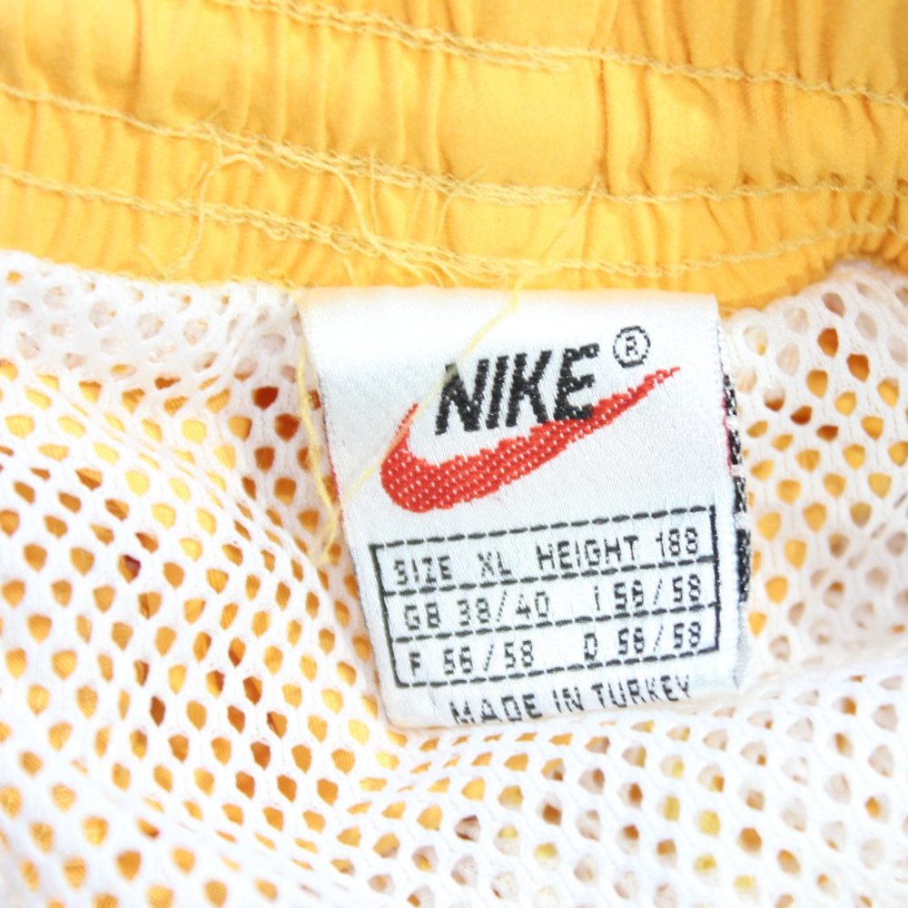 Vintage Nike Shorts XL 38-40" Yellow 1990's 90s Inner Mesh Sports Gym Beach Mens - Picture 3 of 10